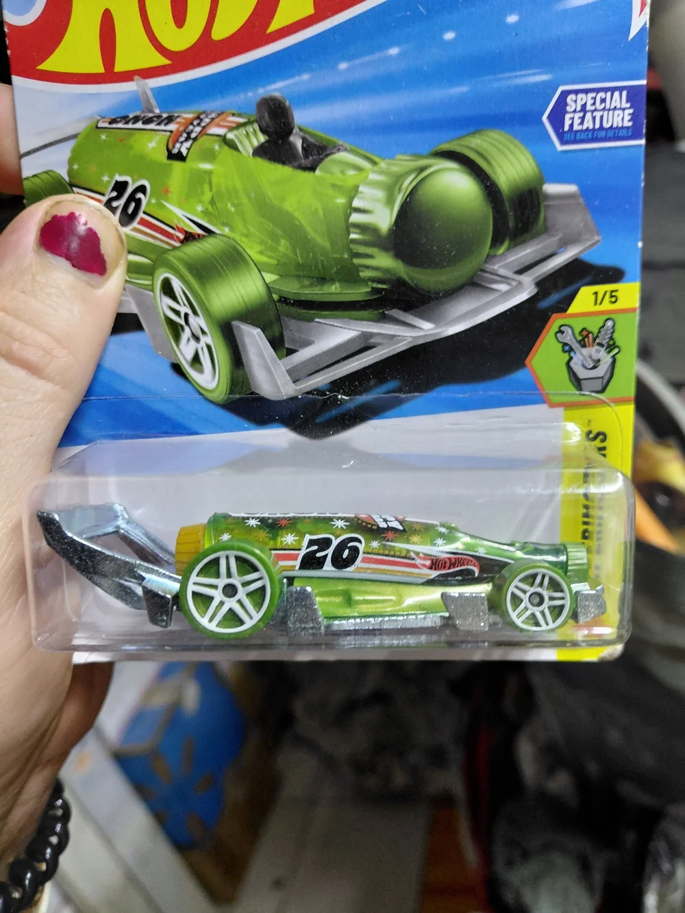 The 2026 Hot Wheels Carbonator in transparent green is part of the HW Experimoto